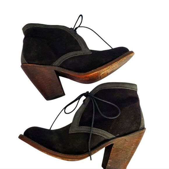 Independent Boot Company Block Heel Lace Up Ankle Booties 9.5 - Picture 1 of 8